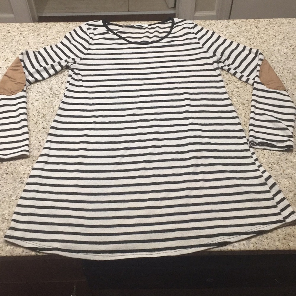 Striped Sweater with Elbow Pads!